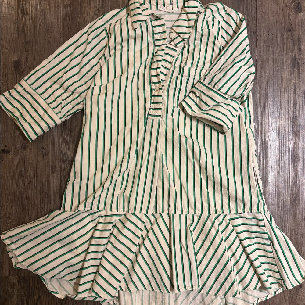 Entro Striped Green and White Top
